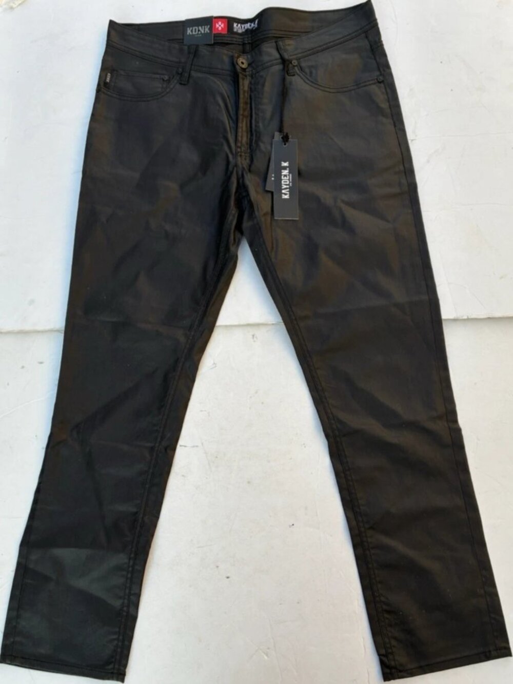Kayden K Slim Straight Leg Black Pants SS302 Size 30X30